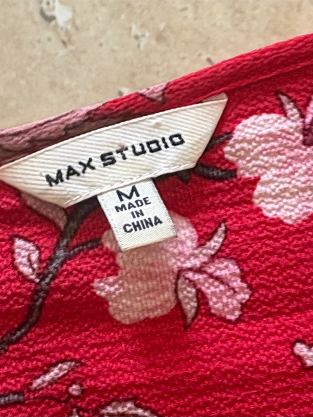 NWOT Max Studio Red, Cream, Pink & Brown wrap dress. Absolutely no flaws. - Picture 5 of 10